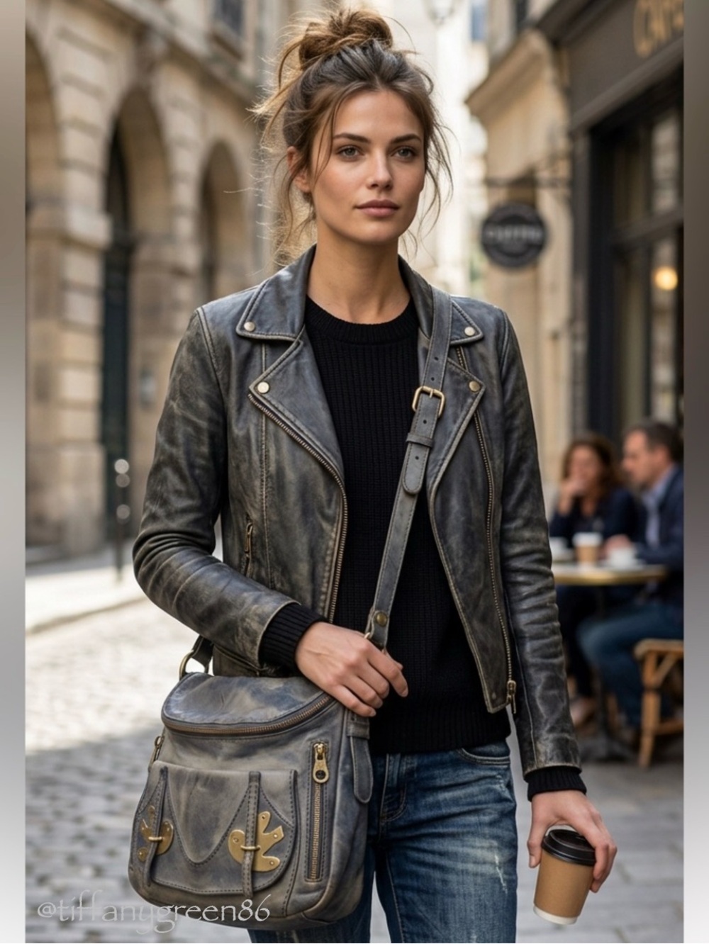 Marc by Marc Jacobs Petal to the Metal Natasha Crossbody Distressed Denim Effect